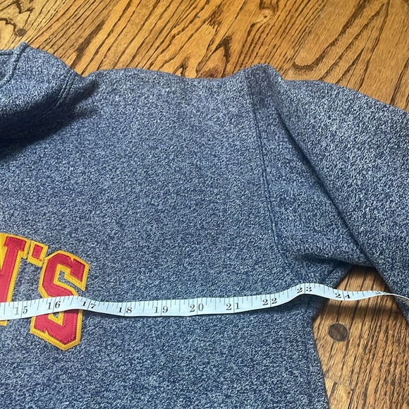 Queen's sz L quarter zip sweater grey heather red gold HoCo FoCo classic - Picture 5 of 8